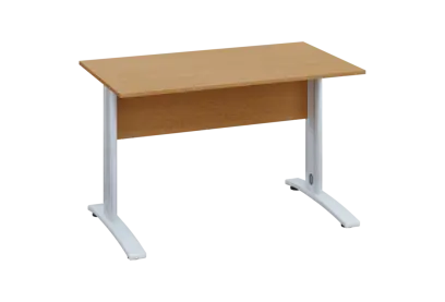 EPK 27 - 12 stůl kancelářský, kovová podnož bílá, deska 25 mm, široký 1200 mm, buk Royal